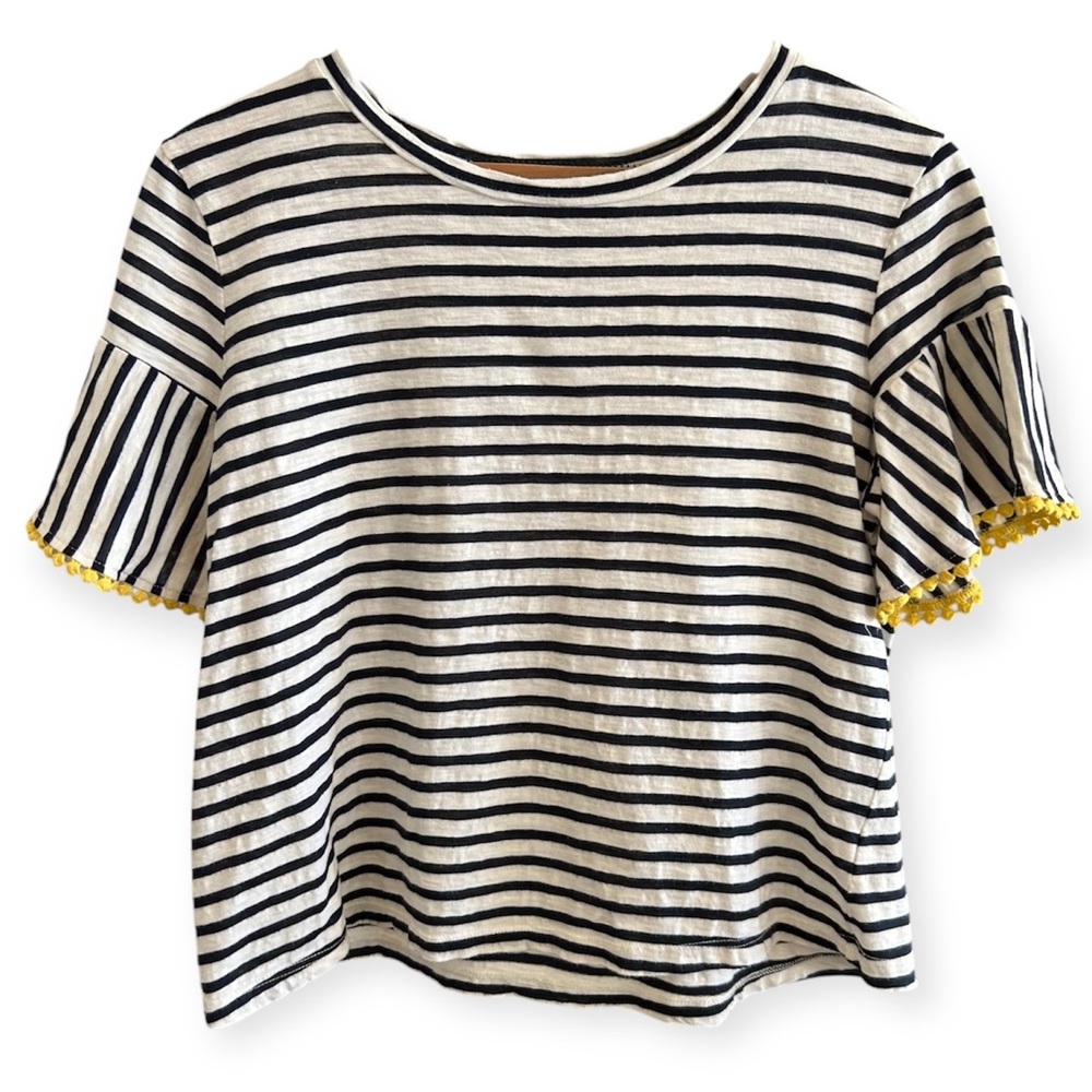 W5 Ric Rac Trimmed Striped Top EUC - Picture 2 of 7